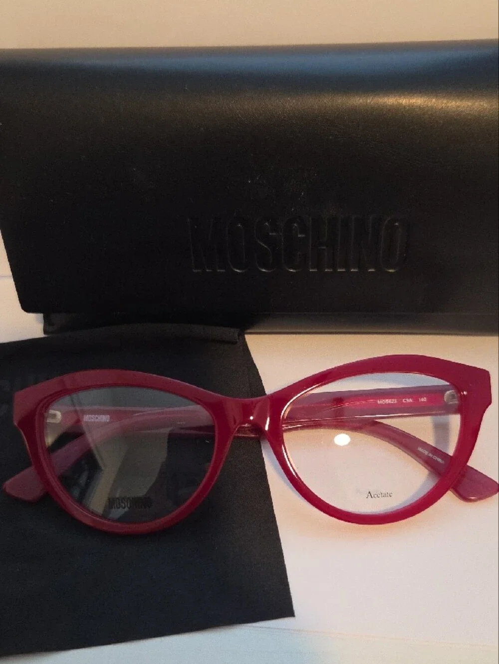 Moschino Red Cat-Eye Optical Frames w/ Demo Lenses